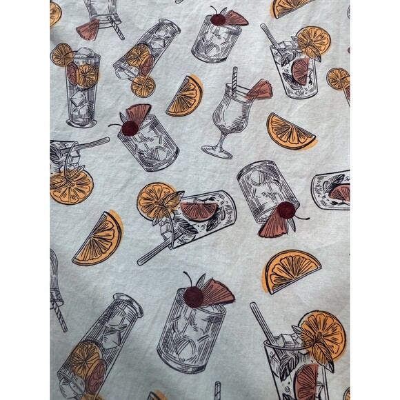 Goodfellow & Co Men's Slim Fit Tropical Drinks & Fruits Shirt, Blue, Size XL - Picture 4 of 4